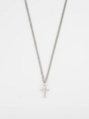 Colier Cuban din Argint 925 cu Cruce - Sentimente Gravate