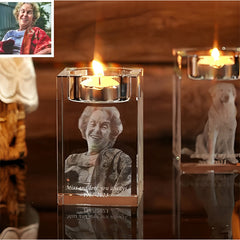 Cristal Foto Personalizat cu Suport pentru Lumânare