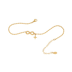 Brățara „Infinit Auriu” cu Charm Stea – Brățară Reglabilă Mana / Picior - Sentimente Gravate