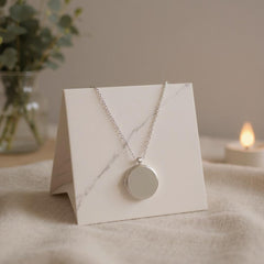 Pandantiv Rotund din Argint 925 cu Poze și Mesaj Personalizat