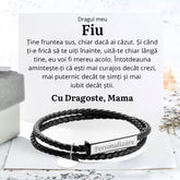 de la Mama pentru Fiu| Bratara Piele Tori - Sentimente Gravate