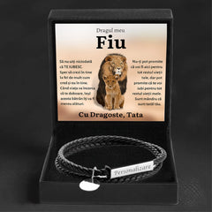 de la Tata pentru Fiu| Bratara Piele Tori - Sentimente Gravate