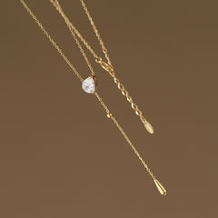 Colier Dublu „Eleganță Auriu” cu Cristale Zirconiu - Sentimente Gravate