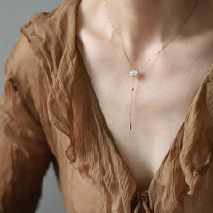 Colier Dublu „Eleganță Auriu” cu Cristale Zirconiu - Sentimente Gravate