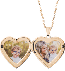 Pandantiv Inima Placat cu Aur 18K -cu poza in interior si mesaj personalizat Gravura + Cadou - Sentimente Gravate