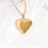 Pandantiv Inima Placat cu Aur 18K -cu poze in interior si mesaj personalizat Gravura