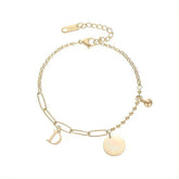 Bratara Personalizata Placata cu Aur 18K cu Banut + Cadou - Sentimente Gravate