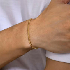 Bratara tip sarpe minimalista placata cu Aur 18K - Sentimente Gravate