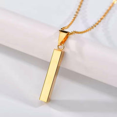 Colier cu bara verticala personalizata - Sentimente Gravate