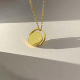 Colier Cu Pandantiv Rotativ personalizat, placat cu Aur 18K + Cadou - Sentimente Gravate