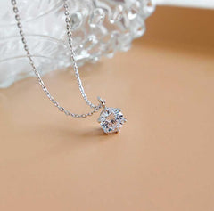 Colier din Argint 925 cu Diamant Moissanit de un Carat - Sentimente Gravate