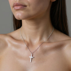 Colier din Argint 925 cu Cruce pentru ea - Sentimente Gravate