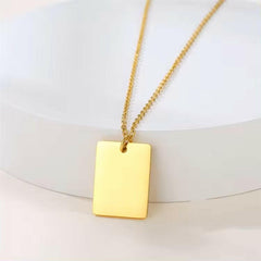 Lant cu Placuta Personalizat Placat cu Aur 18K + Cadou - Sentimente Gravate