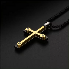 Lant cu Cruce Tor - Argintiu - Sentimente Gravate