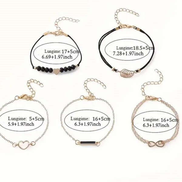 Set Terry de dama cu ceas de mana si 5 bratari - Sentimente Gravate