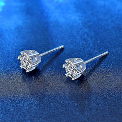 Cercei Argint Eclipsa Inimii cu diamant Moissanite de 0.5 Carate