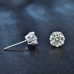 Cercei Argint Eclipsa Inimii cu diamant Moissanite de 0.5 Carate
