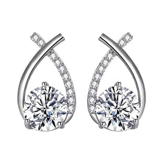 Cercei Argint Lacrima Stelei cu Diamant Moissanite de 0.5 Carate