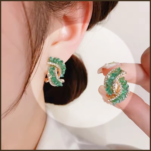 Cercei Amelis - Verde Smarald - Sentimente Gravate