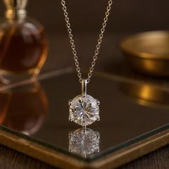 Colier din Argint 925 cu Diamant Moissanit de un Carat