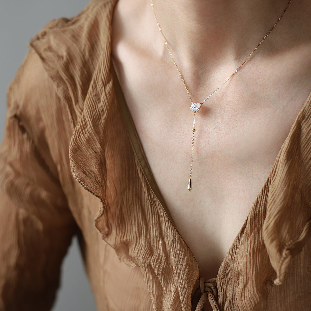 Colier Dublu „Eleganță Auriu” cu Cristale Zirconiu - Sentimente Gravate