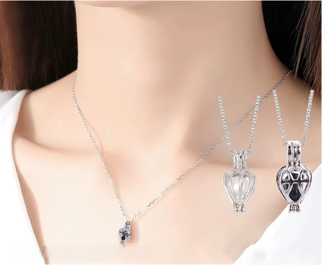 Colier cu perla, cercei si inel - Sentimente Gravate