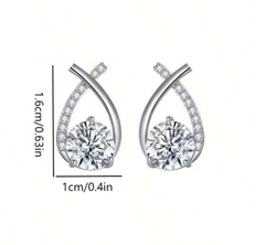 Cercei Argint Lacrima Stelei cu Diamant Moissanite de 0.5 Carate