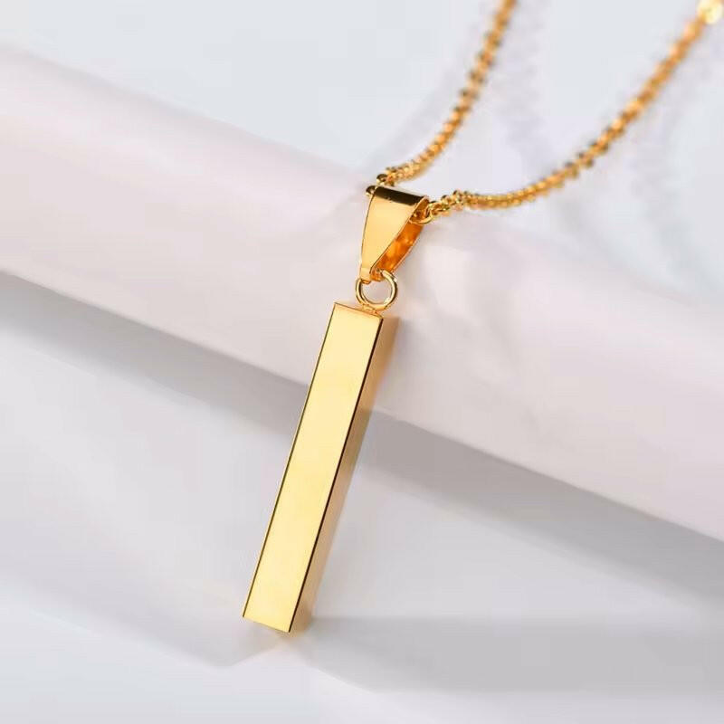 Colier cu bara verticala personalizata - Sentimente Gravate