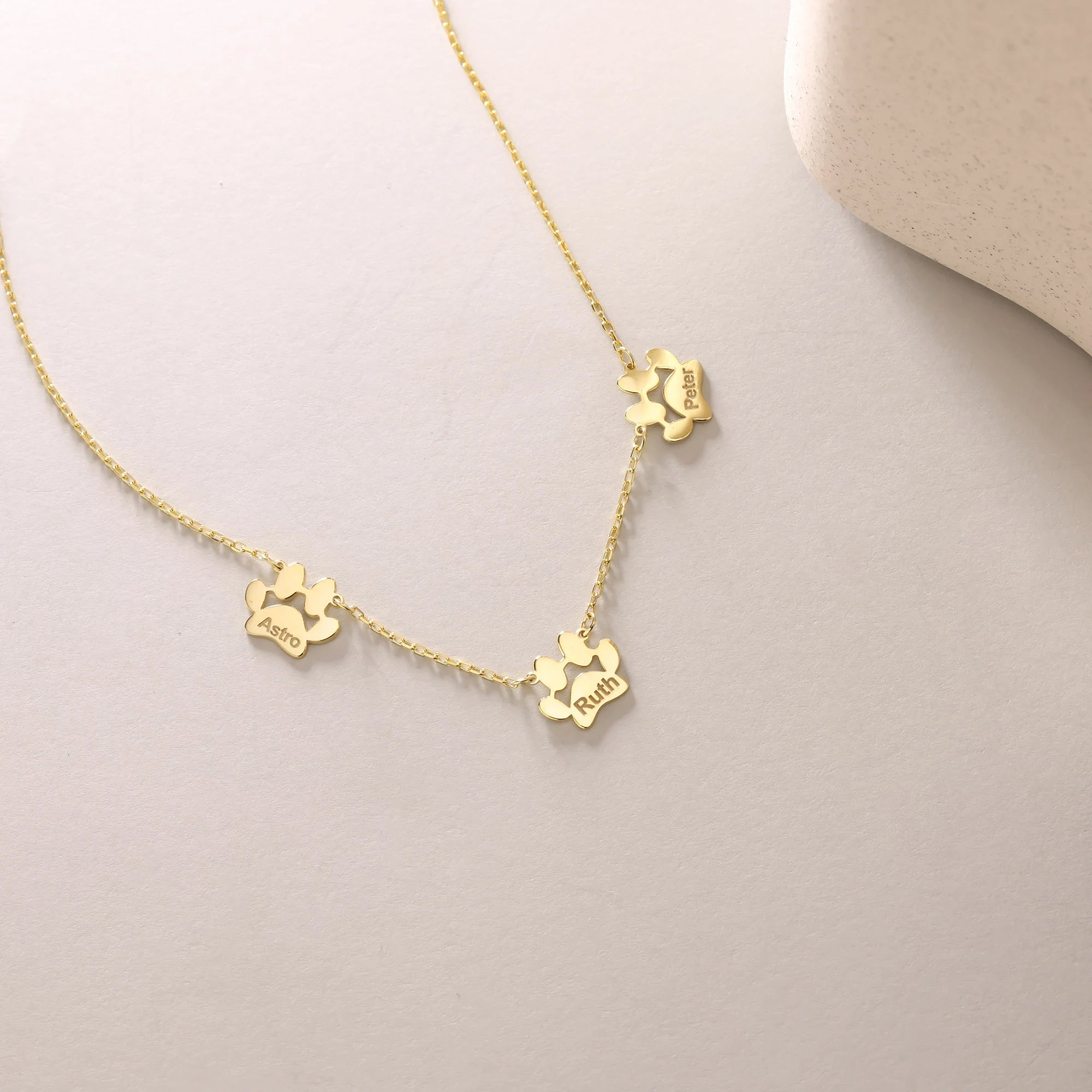 Colier Lăbuță Catel Personalizat Placat cu Aur 18K - Sentimente Gravate