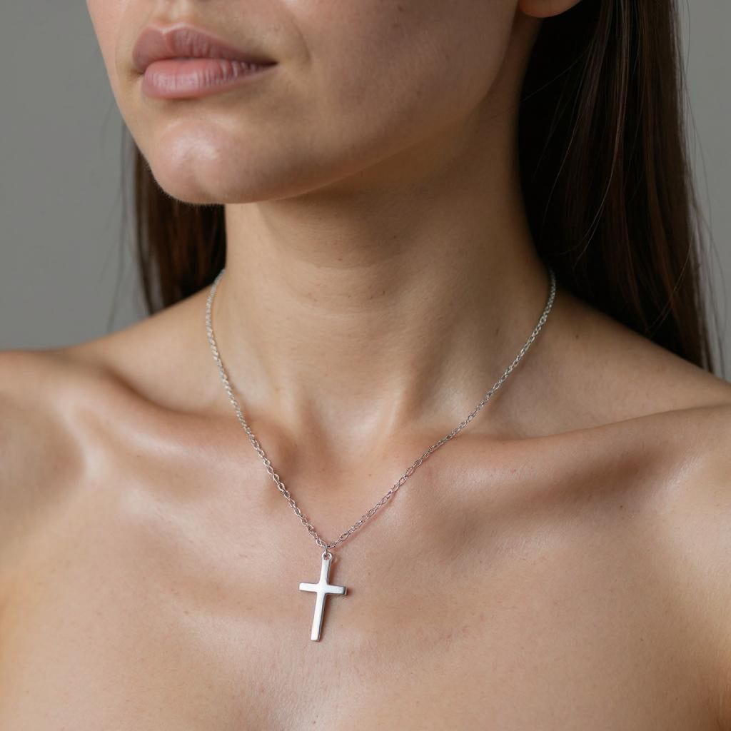 Colier din Argint 925 cu Cruce pentru ea - Sentimente Gravate