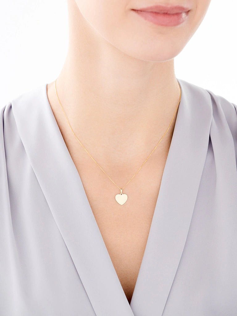 Lant cu Pandantiv Inima Placat cu Aur 18K -personalizat + Cadou - Sentimente Gravate