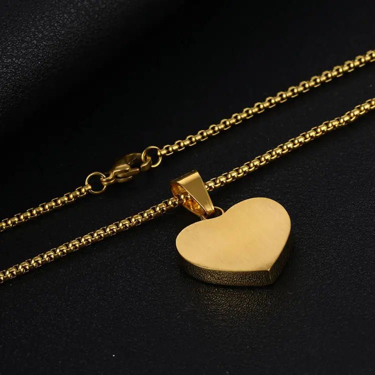 Lant cu Pandantiv Inima Placat cu Aur 18K -personalizat + Cadou - Sentimente Gravate