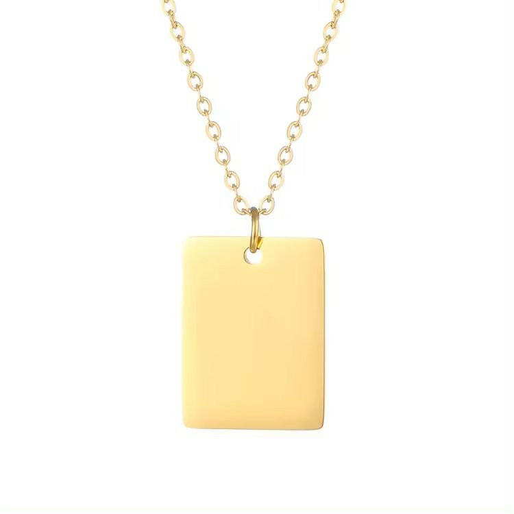 Lant cu Placuta Personalizat Placat cu Aur 18K + Cadou - Sentimente Gravate