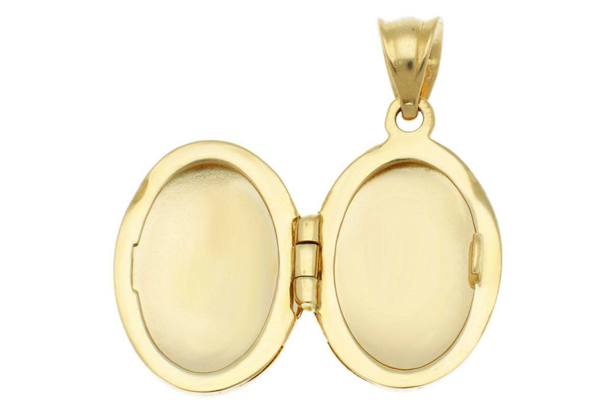 Pandantiv Oval Placat cu Aur 18K -cu poze in interior si mesaj personalizat Gravura + Cadou - Sentimente Gravate